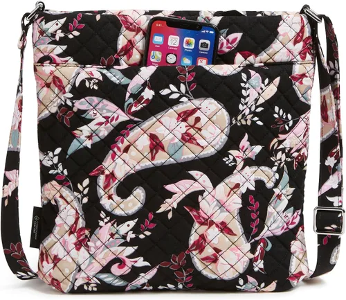 Vista 5 de Bolso cruzado hipster de algodón con triple cremallera para mujer