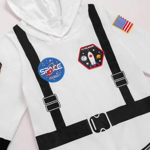 Vista 3 de Daddy's New Fishing Buddy Newborn Baby Boys Girls Halloween Hoodie Bodysuits Infant Astronaut Costume Cosplay Jumpsuit Outfit