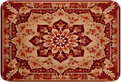 Vista 18 de Erosebridal Alfombras de baño vintage art decó, alfombra de baño antideslizante con medallón oriental rojo, 16 x 24 pulgadas, estilo bohemio, turco