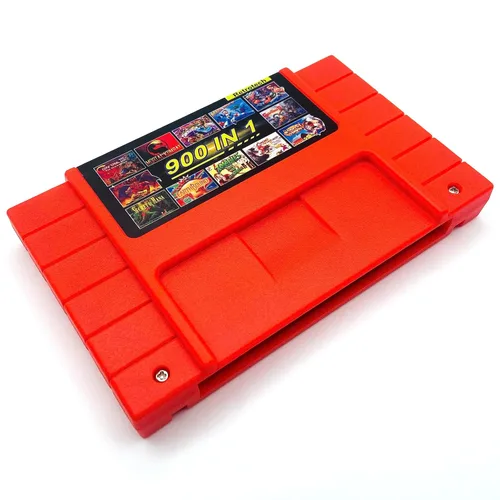 Vista 5 de Retrotech Super 900 In 1 Cartridge For SNES Super Nintendo 16Bit Game Console - Red