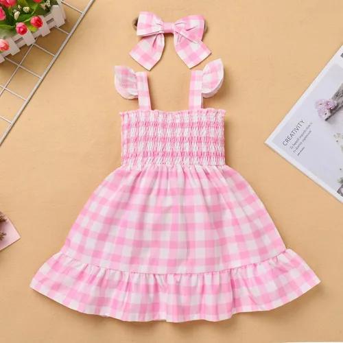 Vista 5 de Vestido vintage para niñas pequeñas, a cuadros, cuello halter, acampanado, vestido retro de cóctel, vestido de noche, disfraces de graduación