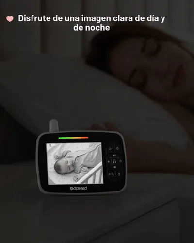 Vista 5 de Kidsneed Monitor de bebé con 2 cámaras