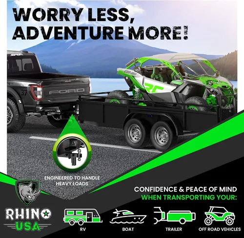 Vista 8 de Rhino USA Enganche de remolque ajustable (receptor de 2 pulgadas) - 6 Negro