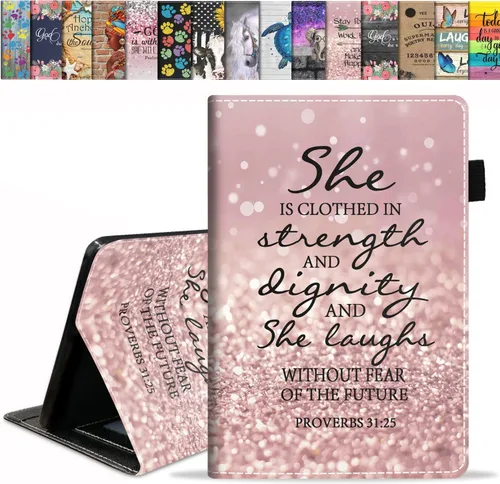Vista 8 de Funda para tablet Kindle Fire HD 10/Fire HD 10 Plus de 10.1 pulgadas (11ª generación, lanzada en 2021) – Funda delgada de piel sintética con soporte