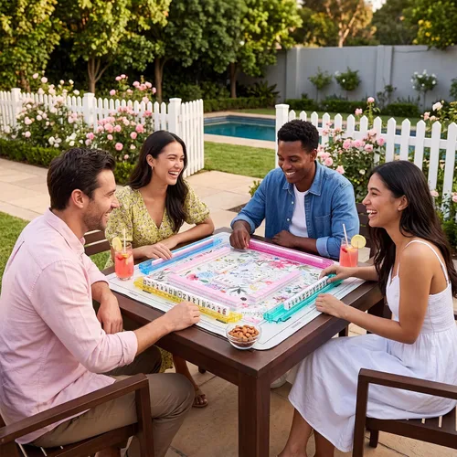 Vista 6 de Duraaamo Juego de azulejos Mahjong americanos de 177 piezas con bolsas