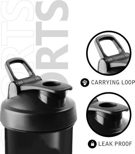 Vista 2 de Senpai Designs Anime Shaker Bottle - Botella agitadora de 20 onzas con bola agitadora, batido de nutrientes, batido de proteínas, preparación