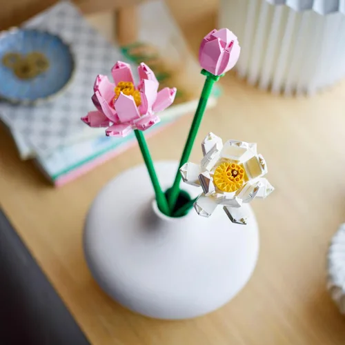 Vista 6 de LEGO Flor de loto – Juguete de construcción para niños, niñas y niños, a partir de 8 años – Flores de loto artificiales para decoración y exhibición