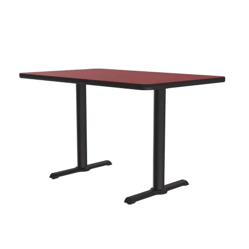 Vista 40 de Correll Mesa de bar redonda de 30 pulgadas, mesa de cóctel de comedor de 29 pulgadas de alto, parte superior laminada de nogal duradero, base