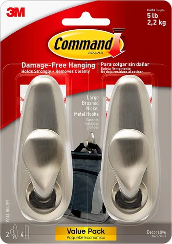 Vista 2 de Command Forever Classic - Ganchos de pared de metal grandes, tamaño mediano y grande, tiras para colgar cuadros