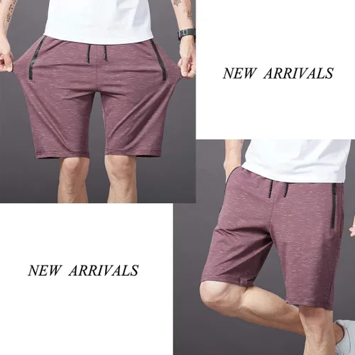 Vista 3 de Tansozer Pantalones cortos deportivos para hombre con bolsillos con cierre