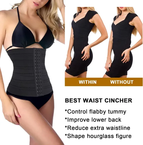Vista 4 de Nebility Entrenador de cintura para mujer moldeador de cintura control de abdomen corsé delgado para entrenamiento faja debajo del busto