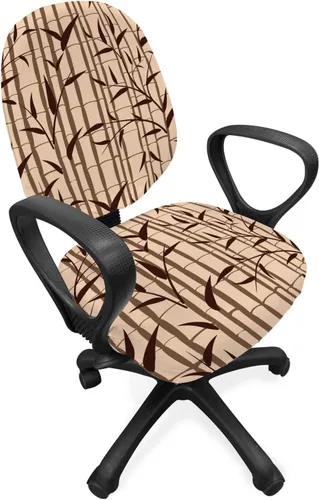 Vista 57 de Lunarable Funda para silla de oficina tribal, diseño azteca, nativo americano, geométrico, simbolismo étnico con espirales de triángulos, elástico