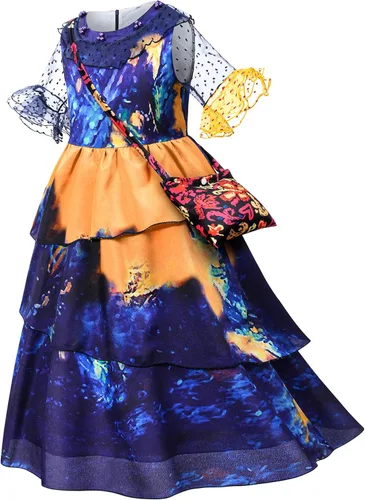 Vista 3 de Kaisebile Princess Costume Dress for Girls Birthday Halloween Party Dress Up with Accessories