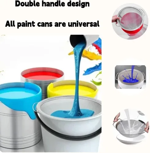Vista 2 de Colador de pintura de malla fina, colador de pintura de acero inoxidable de malla 60, se adapta a latas de pintura de más de 5 galones, filtros