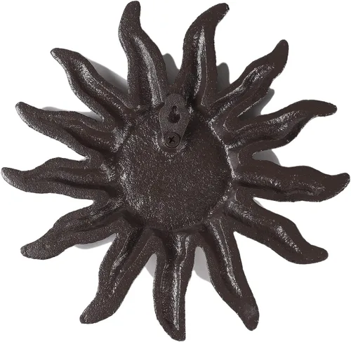 Vista 4 de BRASSTAR Hierro fundido 7.9 '' Sun Face Wall Decor Sun Art Escultura Colgante de pared para el hogar Jardín Casa Patio Tienda TQGJPT503
