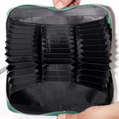 Vista 7 de Easyoulife Cartera de cuero genuino para mujer con tarjetero RFID seguro 36 ranuras