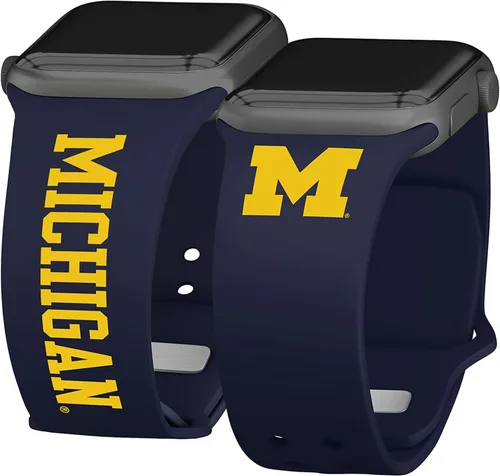Vista 5 de Affinity Bands Correa de reloj Michigan Wolverines HD de la NCAA compatible con Apple Watch, todas las series