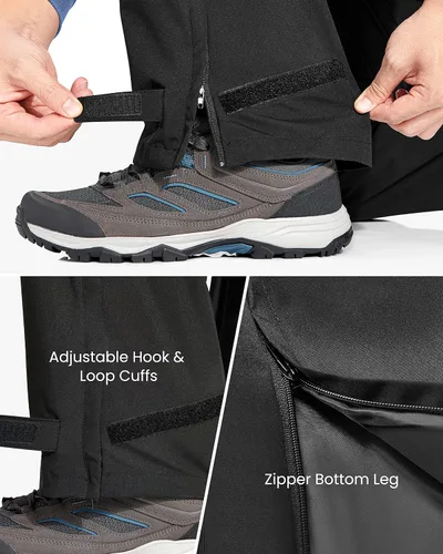 Vista 5 de Men's Rain Pants, Waterproof Rain Over Pants Windproof Hiking Pants