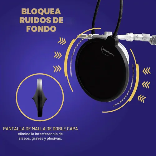 Vista 2 de filtro Pop para micrófono, 6 pulgadas pantalla con doble malla eBook con consejos para grabación (idioma español no garantizado)