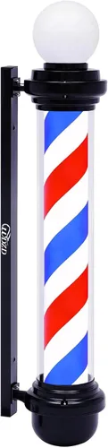Vista 7 de Luz de poste de barbero de 27 pulgadas rojo blanco y azul