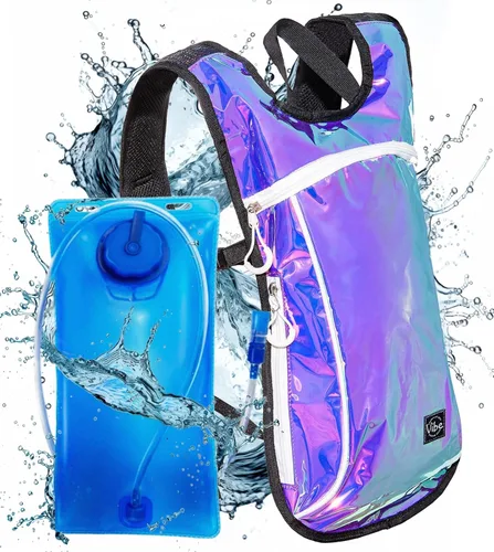 Vista 16 de Vibe Festival Gear Mochila de hidratación con bolsa de agua de 2 L para mujeres, hombres, adolescentes y niños, Hydropack Hydro Sports, al aire