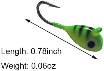 Vista 2 de Señuelos de pesca en hielo Señuelos de pesca de cebo de pesca Señuelos de metal de invierno 0.78"/0.06oz-12pcs