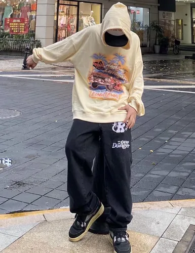 Vista 4 de Y2k Jeans - Pantalones de mezclilla para hombre, holgados, vintage, gráficos, estéticos, hip hop, pantalones de mezclilla Y2k Fashion Streetwear