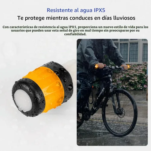 Vista 6 de ulip Luz de agarre para manillar señales de giro para bicicleta intermitentes para E-Scooters Lámpara indicadora recargable USB Luces de advertencia