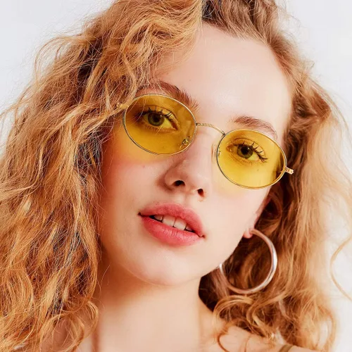 Vista 2 de Dollger Gafas de sol ovaladas para mujer Vintage Metal Frame Gafas Anti Reflectantes Retro Gafas Unisex