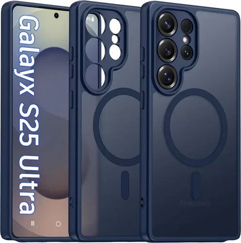 Vista 25 de Oterkin Funda magnética para Samsung Galaxy A17 mate, funda de teléfono A17 compatible con MagSafe esmerilada, translúcida, a prueba de golpes Negro