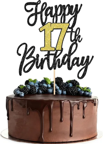 Vista 15 de 1 PCS Decoración para Pastel Feliz Cumpleaños Número 10 Negro Dorado con Purpurina Brindis por 10 Años Selección de Pastel de Cumpleaños 10 Fabuloso