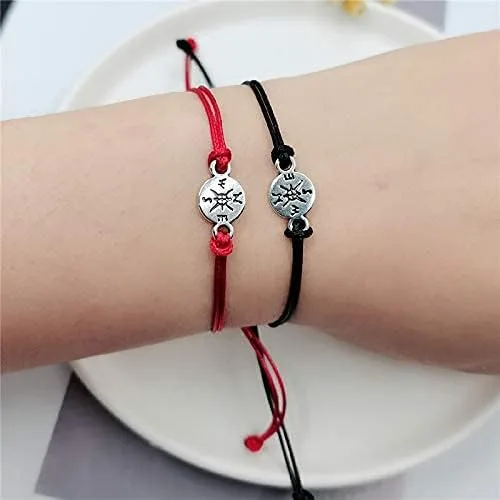 Vista 2 de YALLNASL Regalo de aniversario de Navidad para parejas, amigos, pulseras de amistad a juego para marido, esposa, mejores amigos, juego de pulseras