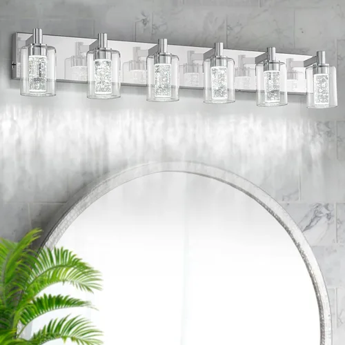 Vista 15 de SineRise - Luz de tocador con 3 modos de color (3000K/4000K/6000K), lámpara de baño LED con protección ocular, lámpara de pared moderna regulable