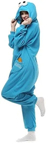 Vista 3 de ROYAL WIND Pijama unisex para adultos, disfraz de Halloween para mujeres, hombres y adolescentes, color azul