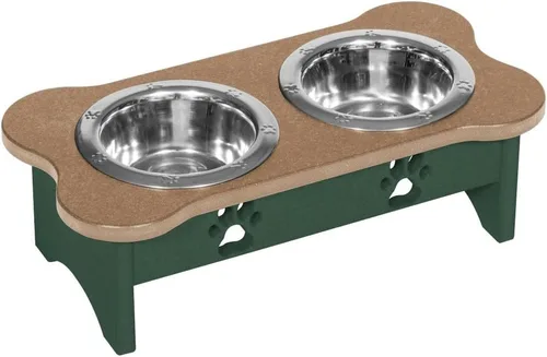 Vista 34 de Poly Lumber - Comedero doble de hueso mediano de 2 cuartos de galón, color negro
