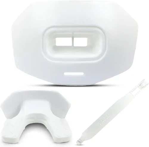 Vista 23 de DAMAGE CONTROL Protector bucal de fútbol juvenil – Boquilla transpirable que no hierve, protege labios y dientes, funciona con frenos, incluye