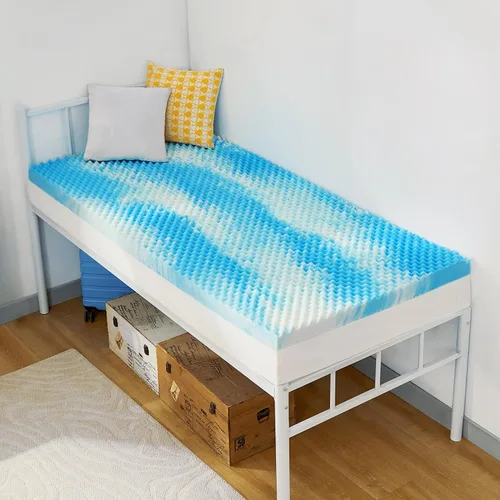 Vista 12 de SINWEEK Cubrecolchón de Espuma Viscoelástica con Relieve de Huevera de 2 Pulgadas Tamaño Individual, Almohadilla de Colchón Suave para Alivio