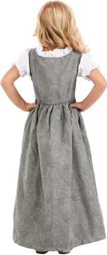 Vista 4 de Toddler Girls Renaissance Faire Costume, Faux Suede Ren Fest Dress Chemise, Medieval Child Overdress with Lacing