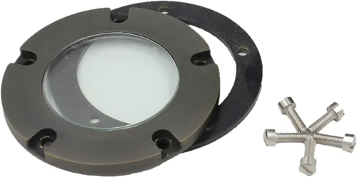 Vista 20 de Ironsmith Foundary Series™ Solid Brass Half Moon Cover In-Ground Well Light – Complete 12V Landscape Fixture w/ MR16 LED (3000K 38°), Waterproof