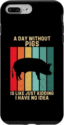 Vista 9 de iPhone 15 Vintage A Day Without Pigs I Have No Idea Animals Lover Case