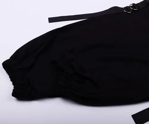 Vista 7 de Kisswow Pantalones cargo para mujer, pantalones cargo holgados con cadena