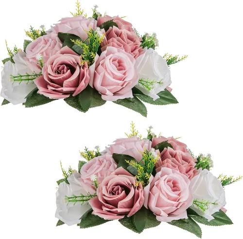 Vista 10 de NUPTIO Rosas Artificiales Negras Flores: Ramo de Flores Falsas Decoraciones de Halloween - 15 Cabezas Centros de Mesa de Rosas Artificiales con Base