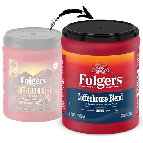 Vista 2 de Café molido Folgers Coffeehouse Blend, tostado medio-oscuro, 9.6 onzas
