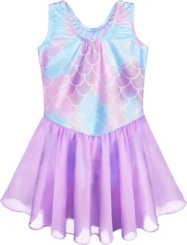 Vista 2 de Belovance - Leotardos de gimnasia con falda para niñas, vestido de ballet, tutú de danza, sirena y unicornio, para bebes, niñas pequeñas y grandes