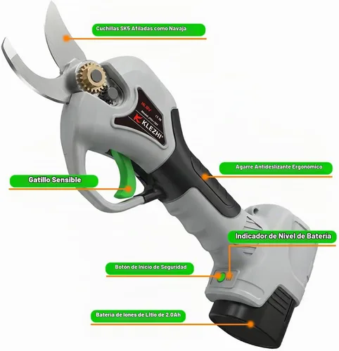 Vista 2 de Electric Pruning Shears 1inch Cutting Diameter, 16.8V Professional Cordless Battery Powered Tree Branch Pruner with 2000mAh Batteries for Branch