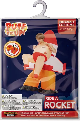 Vista 7 de Spooktacular Creations Disfraz inflable de Halloween para niños, disfraz inflable de cohete - niño
