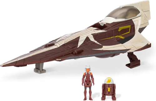 Vista 5 de Star Wars Micro Galaxy Squadron Ahsoka Tano's Jedi Starfighters Set – Vehículos de 5 pulgadas y 3 pulgadas, dos accesorios de micro figuras de 1