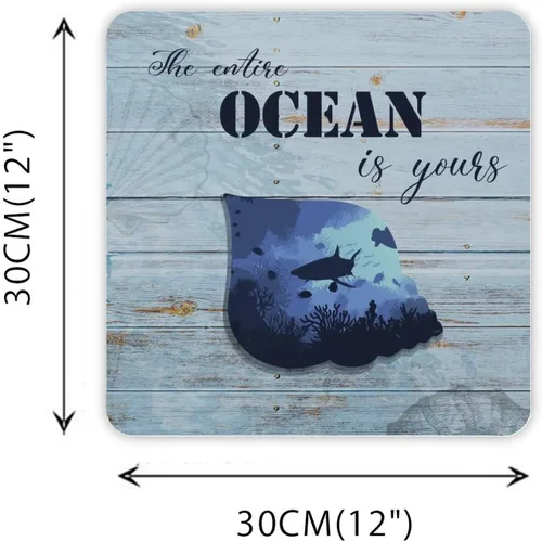 Vista 3 de Letrero de metal con silueta de caracola, placa de metal subacuática, diseño de vida marina, letrero de metal para fiestas, regalo de vacaciones