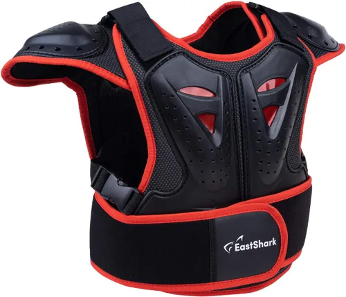 Vista 6 de Seahouse Chaleco de armadura de motocicleta para niños, protector de espalda, chaqueta blindada de carreras de calle para hombre+1 bandana al azar
