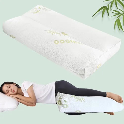 Vista 11 de Almohada de rodilla refrescante para dormir de lado, almohada de pierna de 3 pulgadas para dormir de lado, almohada de tela 100% refrescante